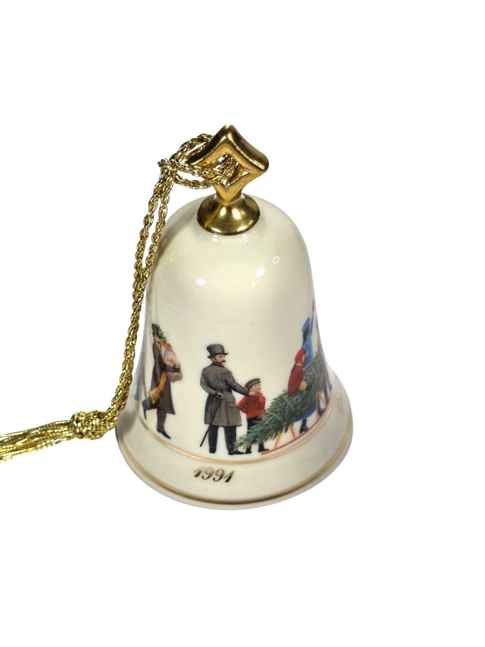 Lenox Music Box Porcelain Christmas Bell Ornament Victorian Holiday We Wish You